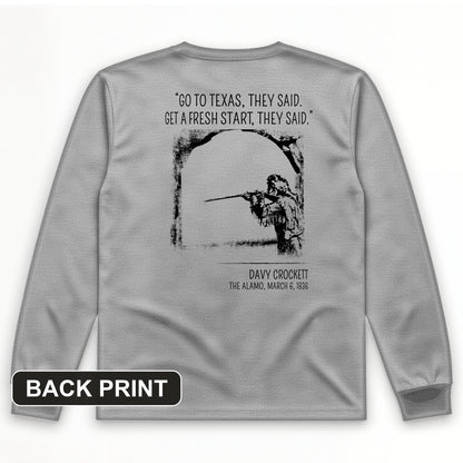 Davy Crockett Back Print Long Sleeve T-Shirt