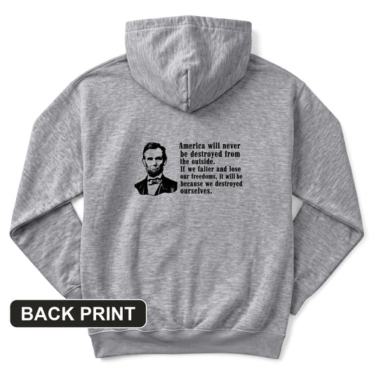 Destroyed Ourselves Lincoln Back Print Hoodie