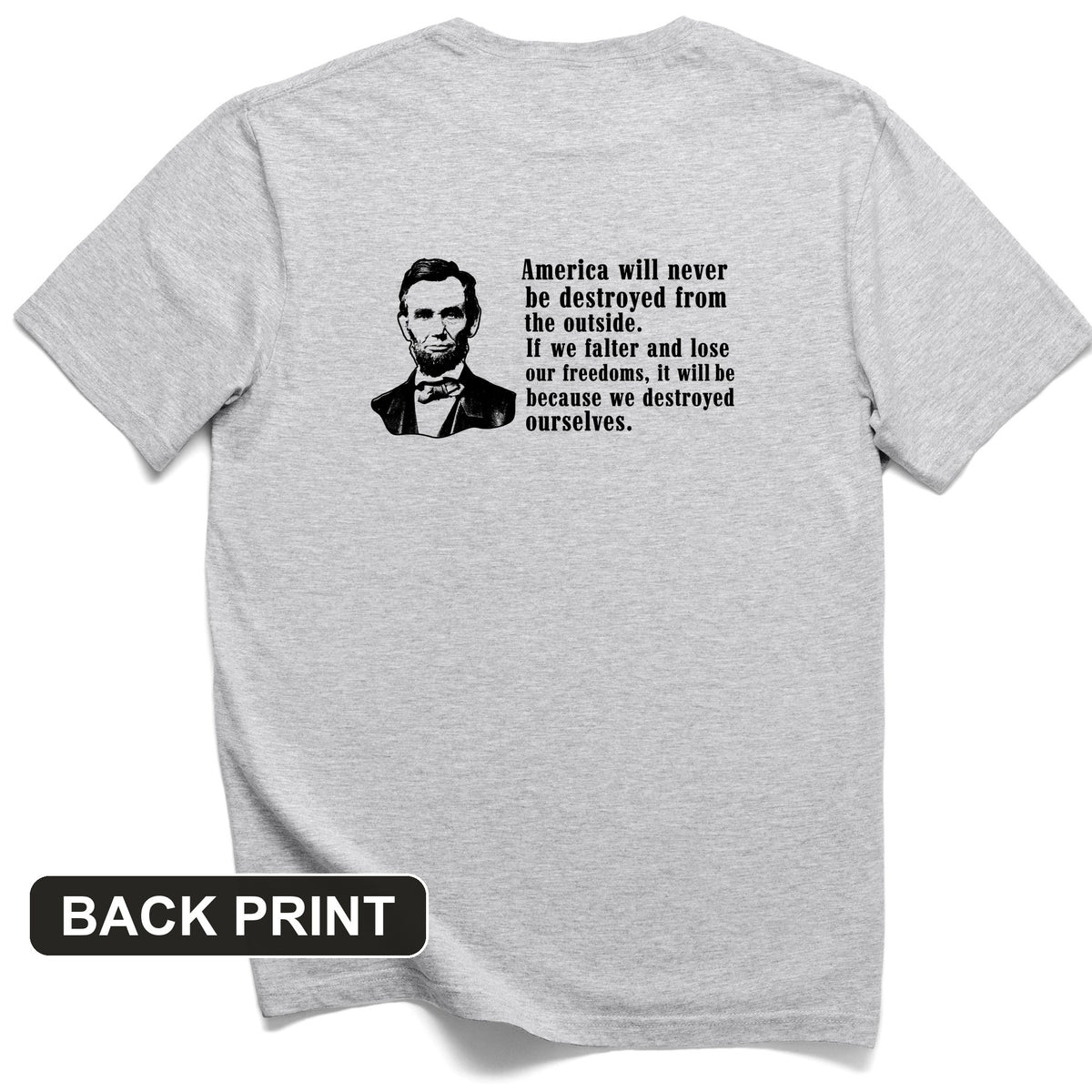 Destroyed Ourselves Lincoln Back Print T-Shirt