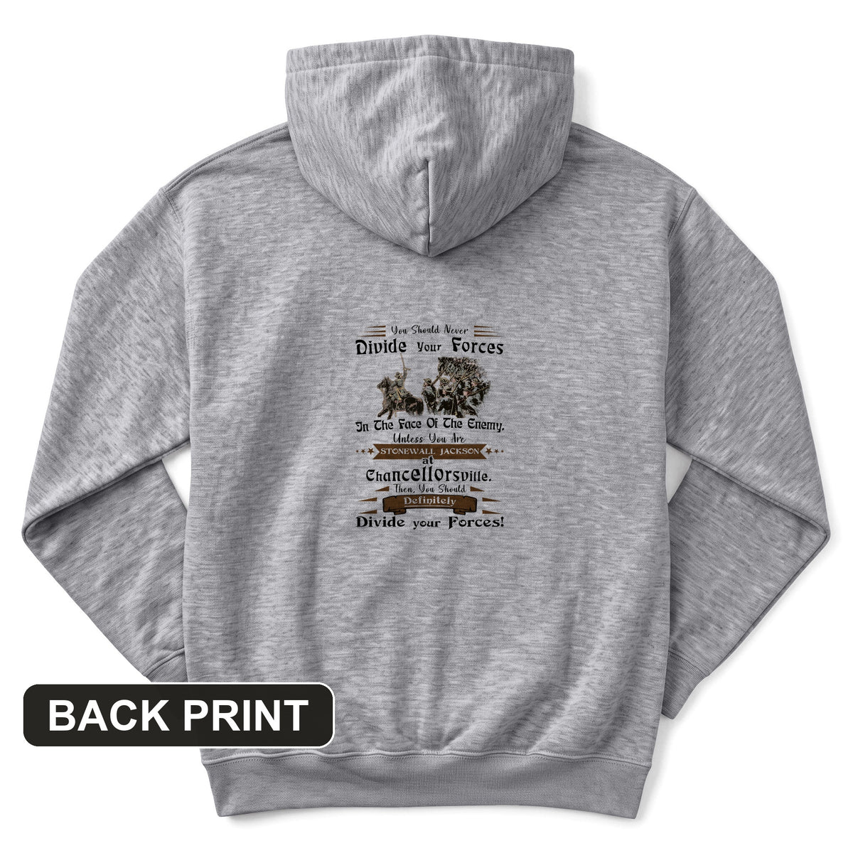 Dividing Forces Back Print Hoodie