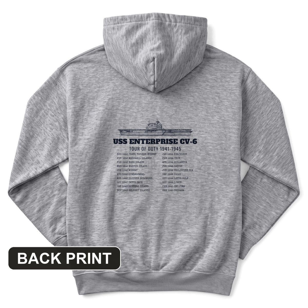 Enterprise Tour Of Duty Back Print Hoodie