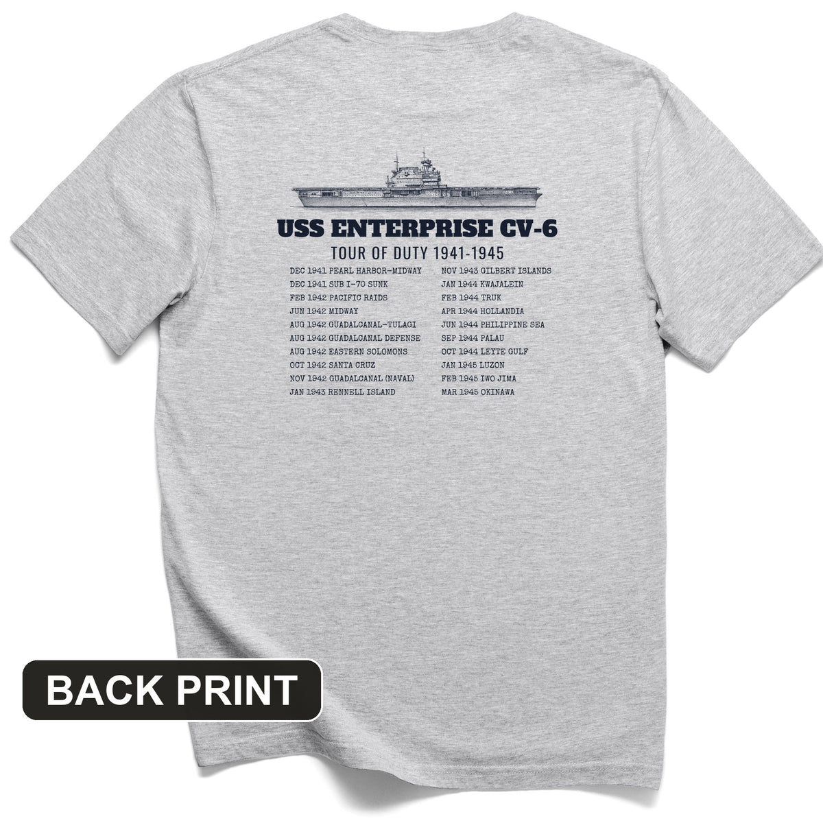 Enterprise Tour Of Duty Back Print T-Shirt