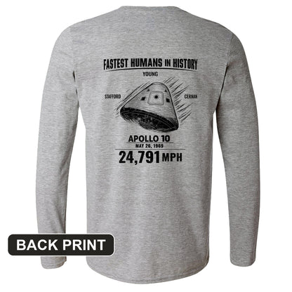Fastest Humans Back Print Long Sleeve T-Shirt