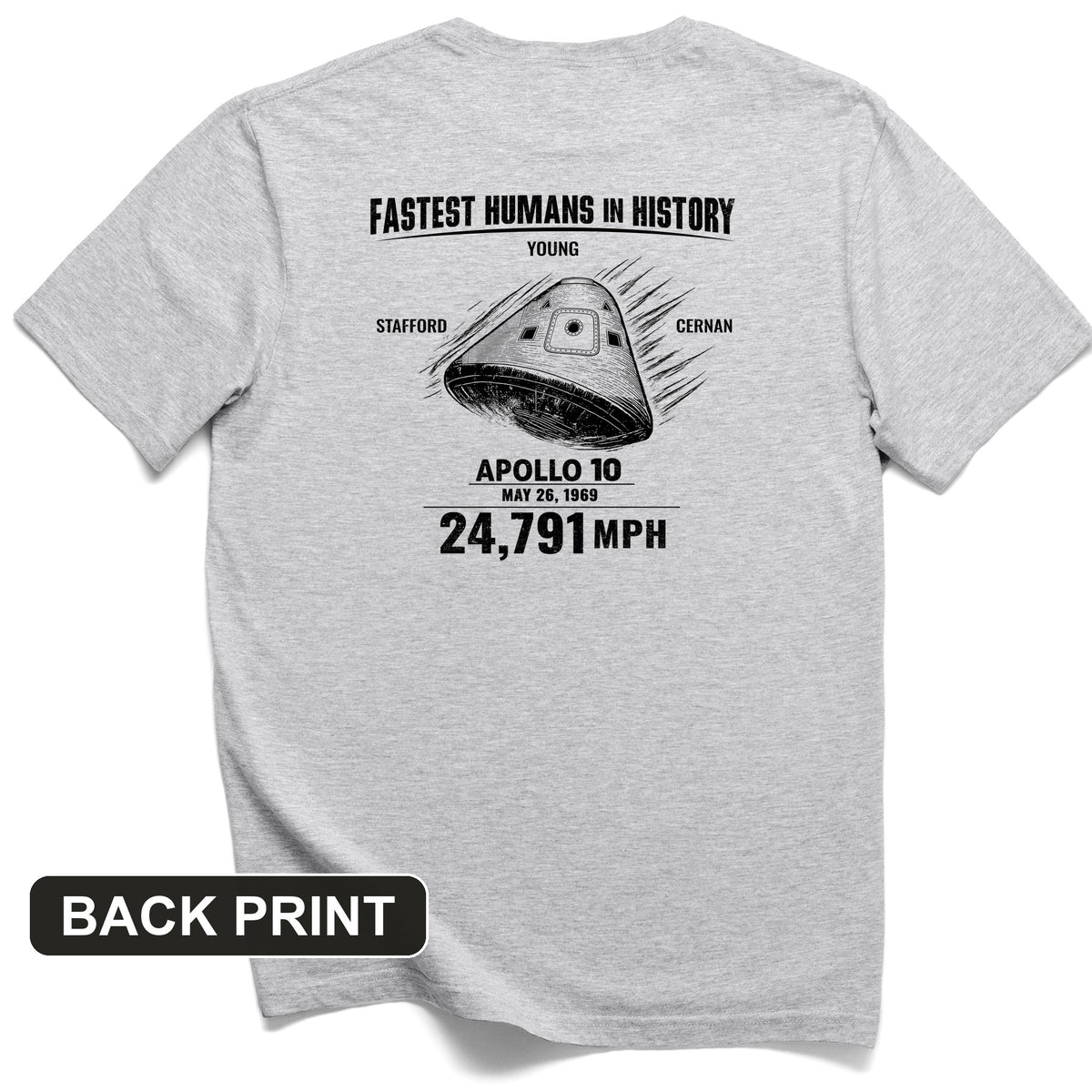 Fastest Humans Back Print T-Shirt