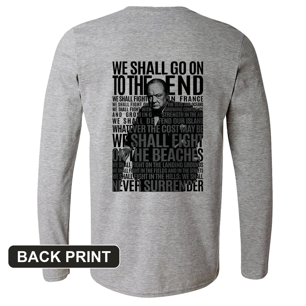Fight On The Seas And Beaches Back Print Long Sleeve T-Shirt