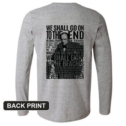 Fight On The Seas And Beaches Back Print Long Sleeve T-Shirt