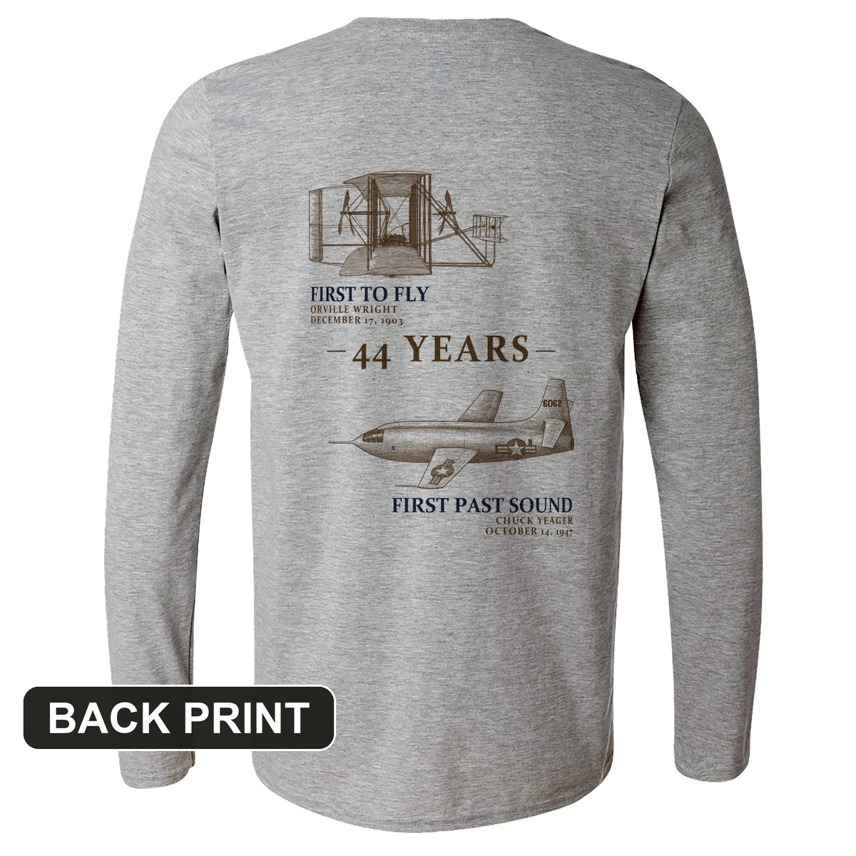 First To Fly - First Past Sound Back Print Long Sleeve T-Shirt
