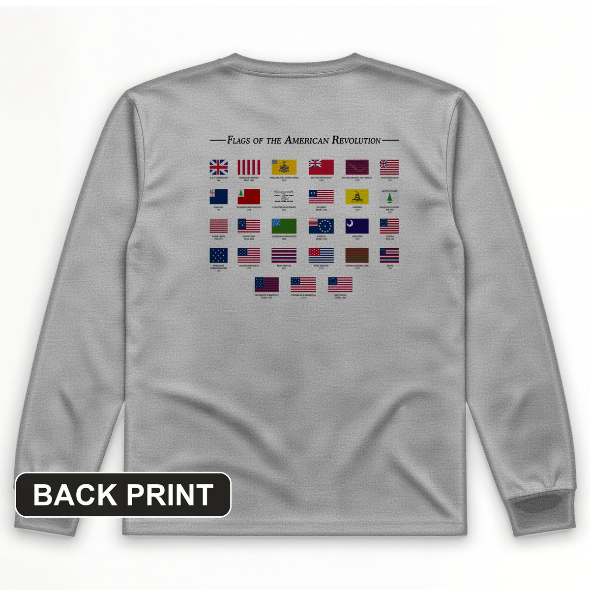 Flags Of The Revolution Back Print Long Sleeve T-Shirt