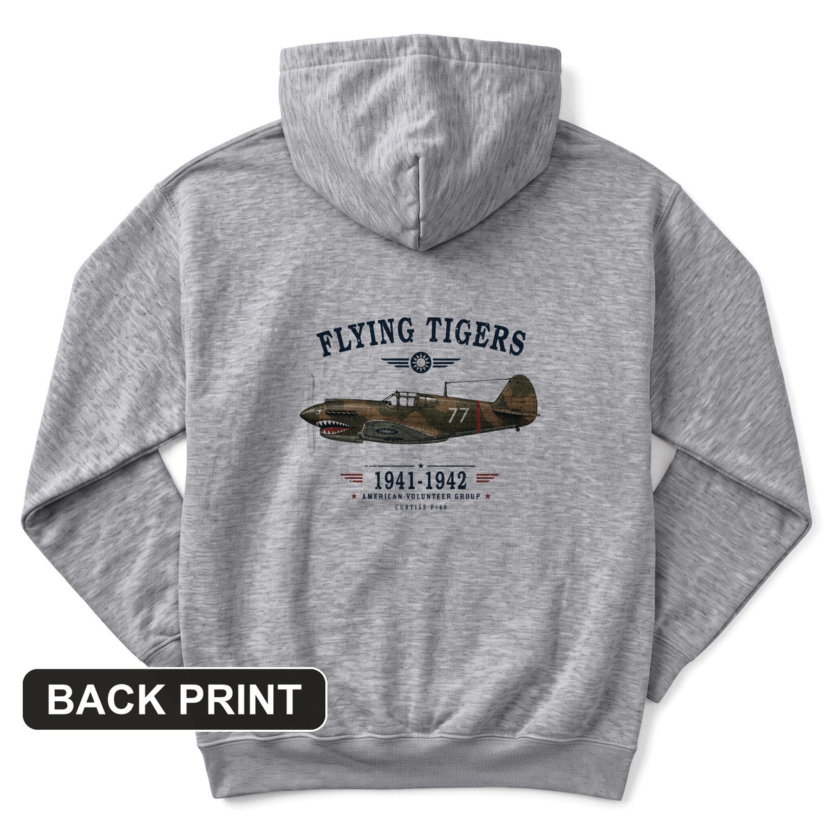 Flying Tigers Back Print Hoodie