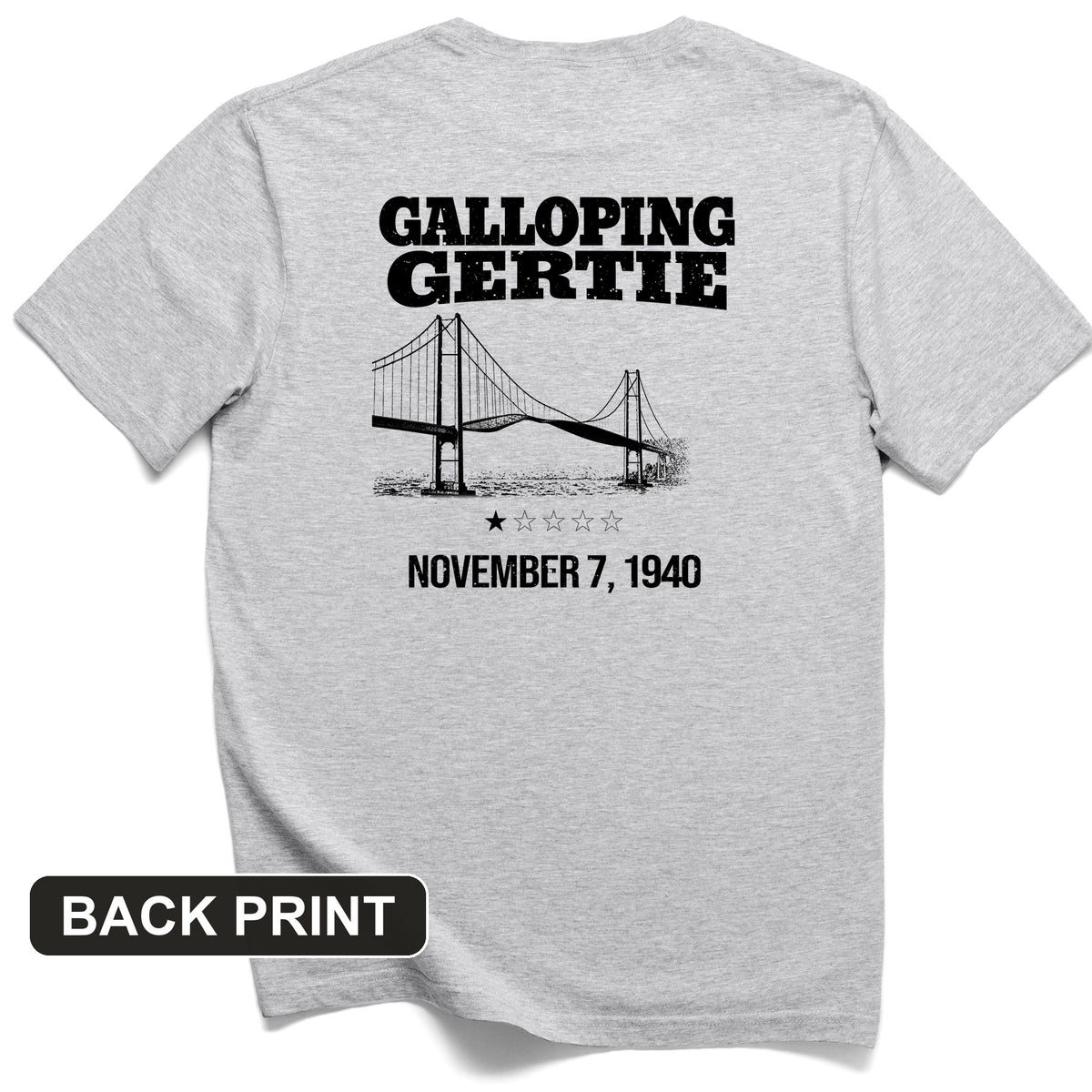 Galloping Gertie Back Print T-Shirt