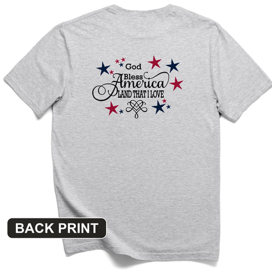 God Bless America Back Print T-Shirt