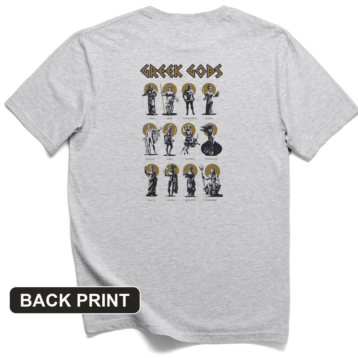 Greek Gods Back Print T-Shirt