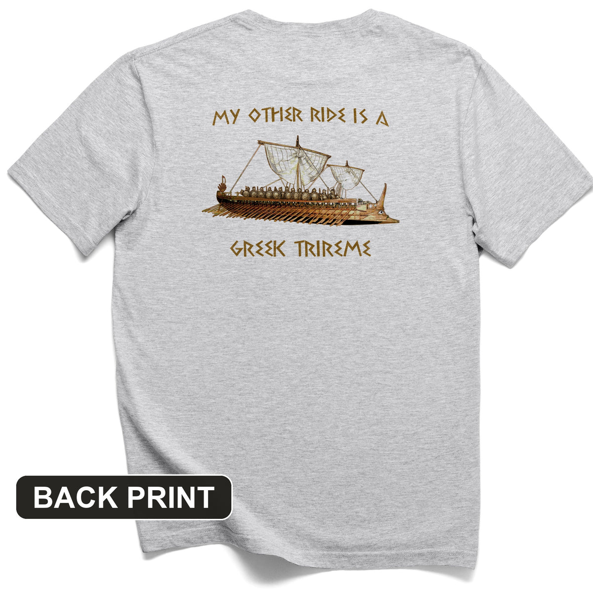 Greek Trireme Back Print T-Shirt