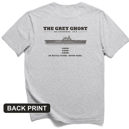 Grey Ghost Back Print T-Shirt