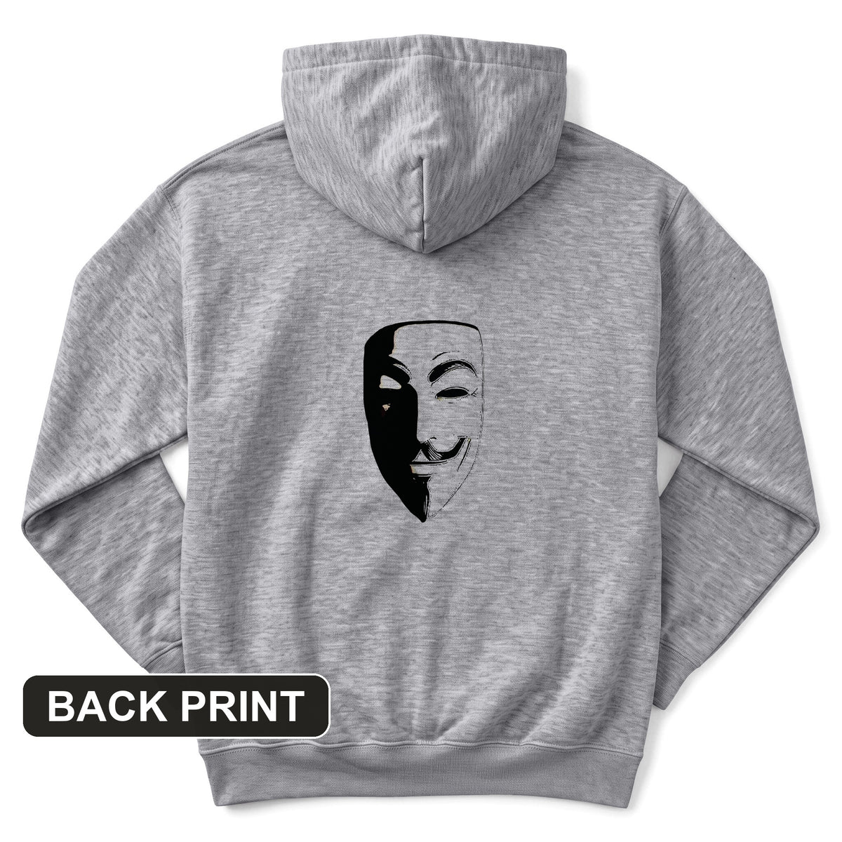 Guy Fawkes Mask Back Print Hoodie