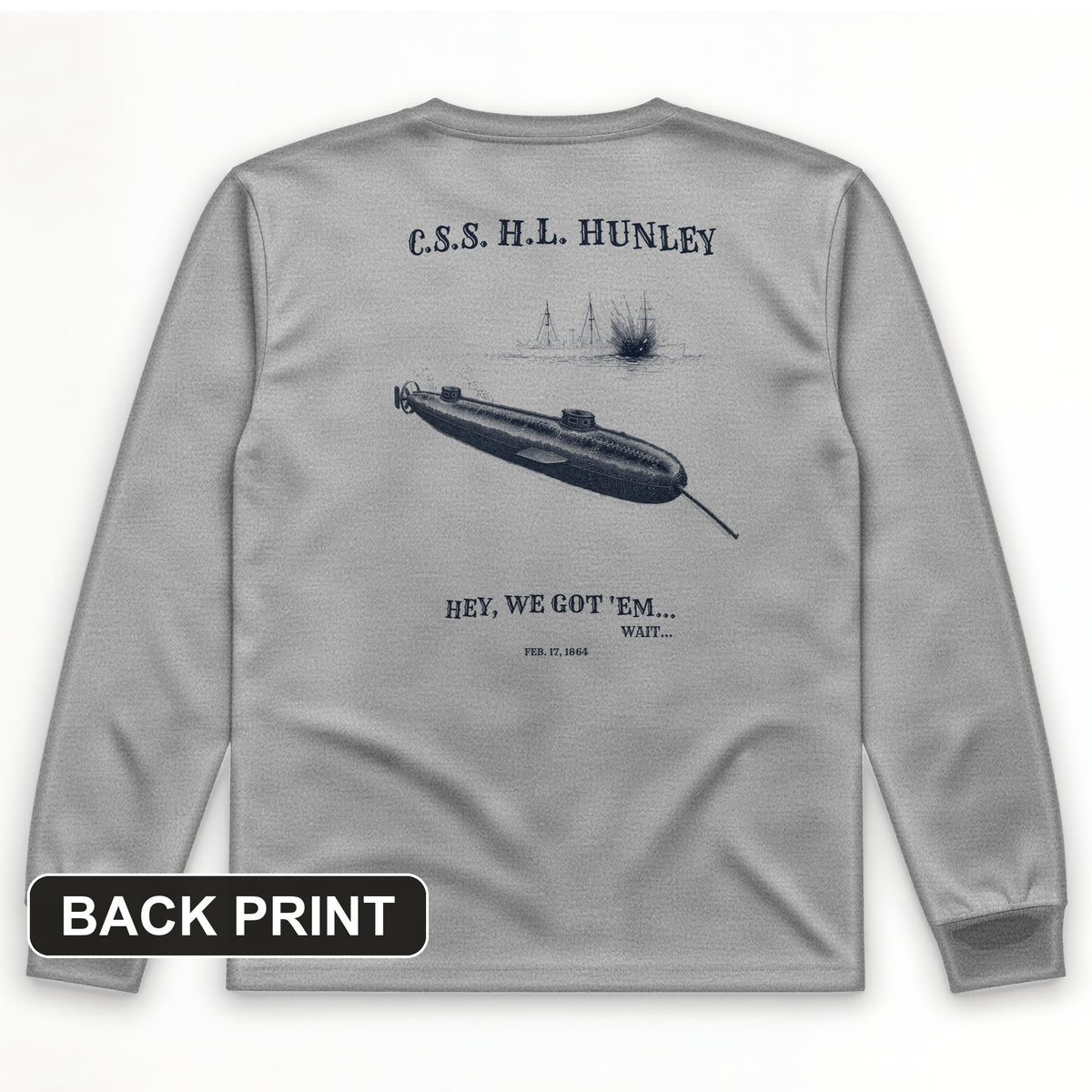HL Hunley We Got Em Back Print Long Sleeve T-Shirt