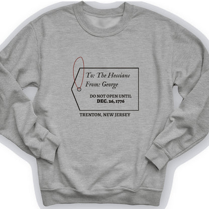 Hessians Gift Tag Trenton 1776 Crewneck
