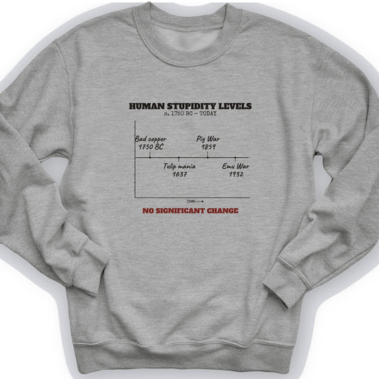 Human Stupidity Levels Crewneck