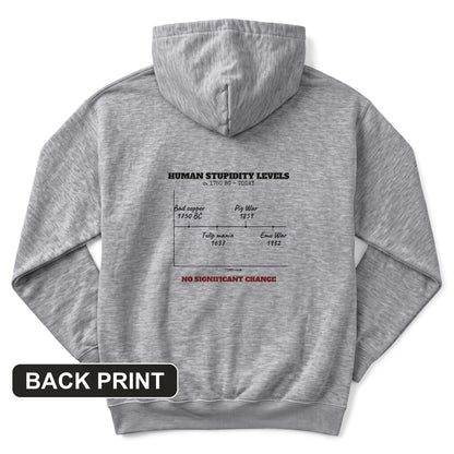 Human Stupidity Levels Back Print Hoodie