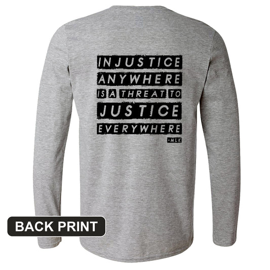 Injustice Anywhere Back Print Long Sleeve T-Shirt