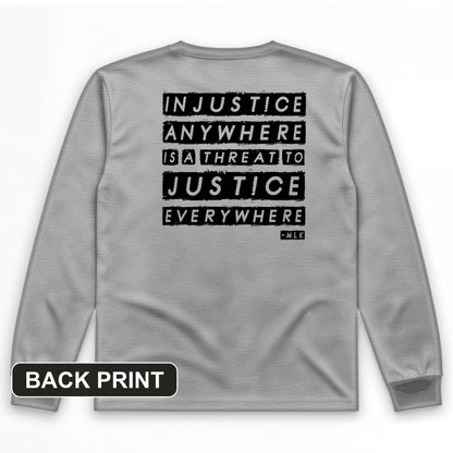Injustice Anywhere Back Print Long Sleeve T-Shirt
