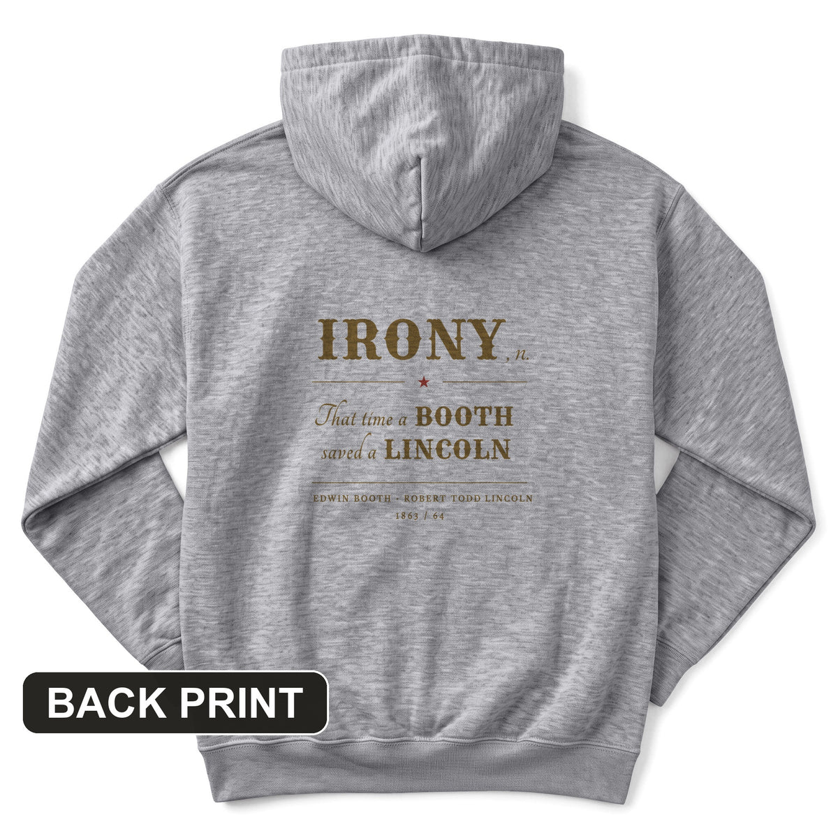 Irony Back Print Hoodie