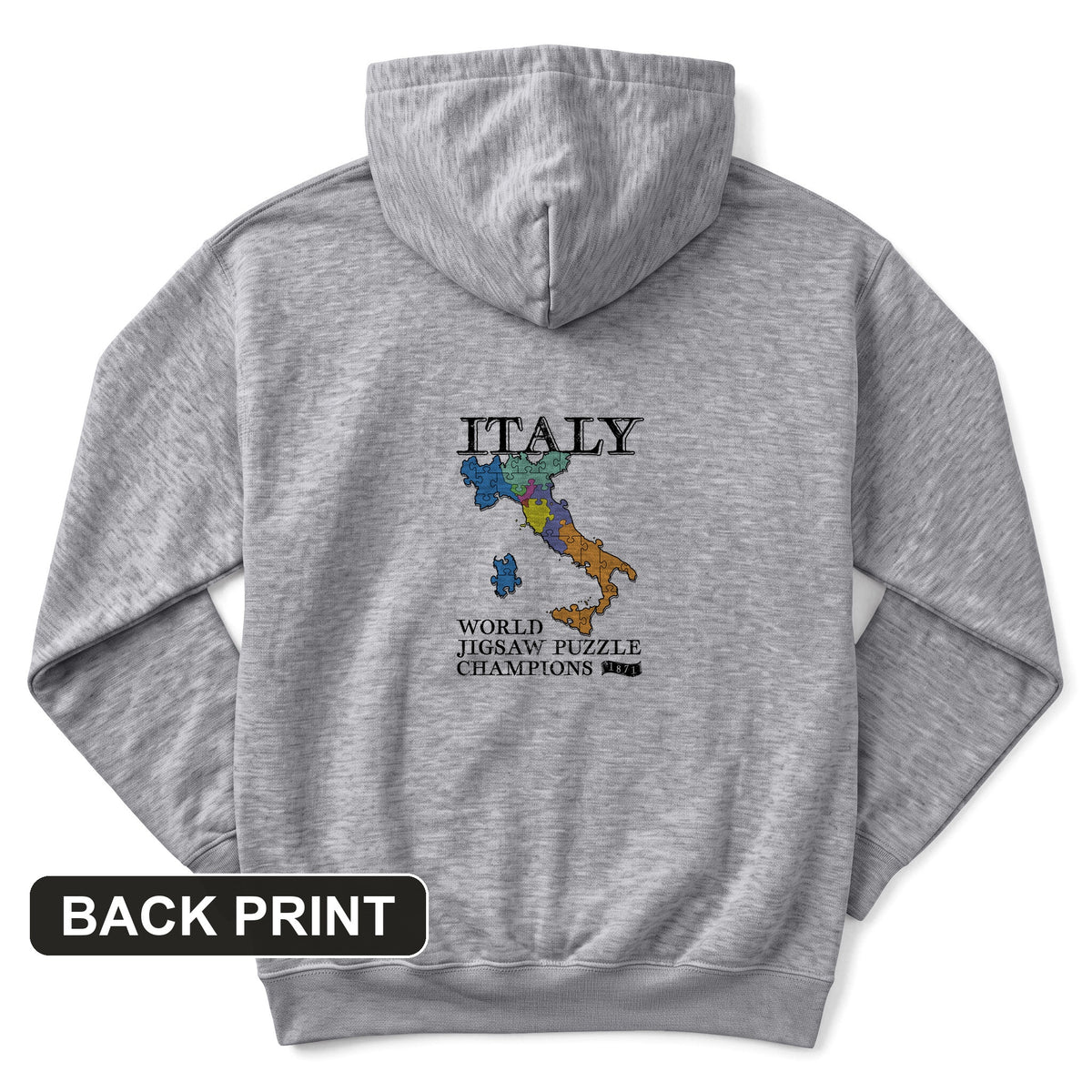 Italy Jigsaw Puzzle Back Print Hoodie