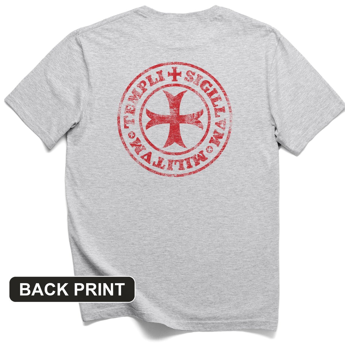 Knights Templar 2 Back Print T-Shirt