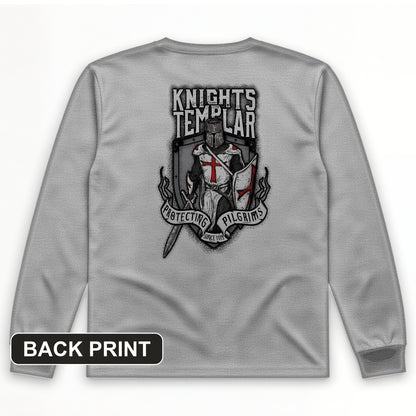 Knights Templar Back Print Long Sleeve T-Shirt