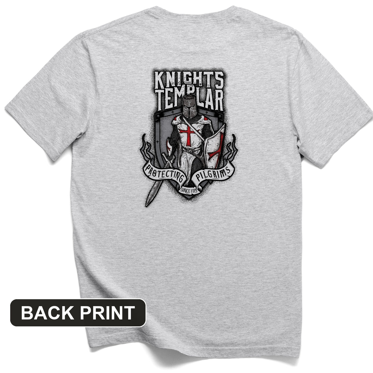 Knights Templar Back Print T-Shirt