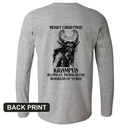 Krampus Back Print Long Sleeve T-Shirt