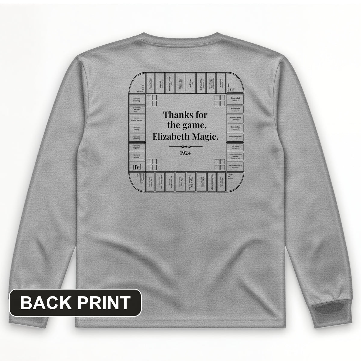 Landlords Game Back Print Long Sleeve T-Shirt