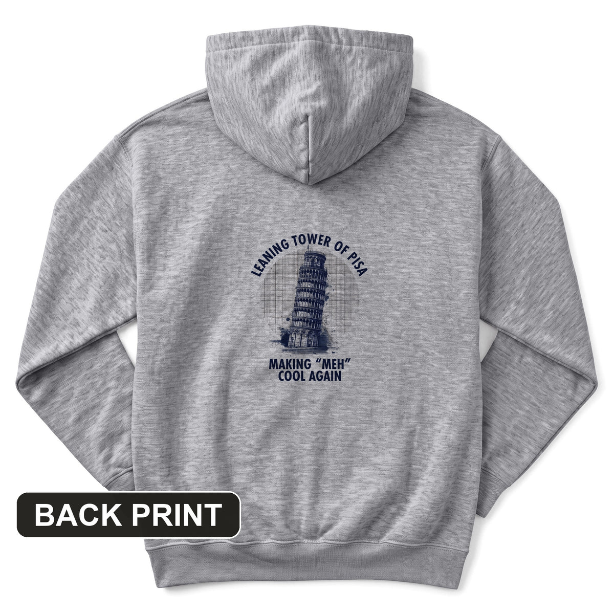 Leaning Tower of Pisa Back Print Hoodie