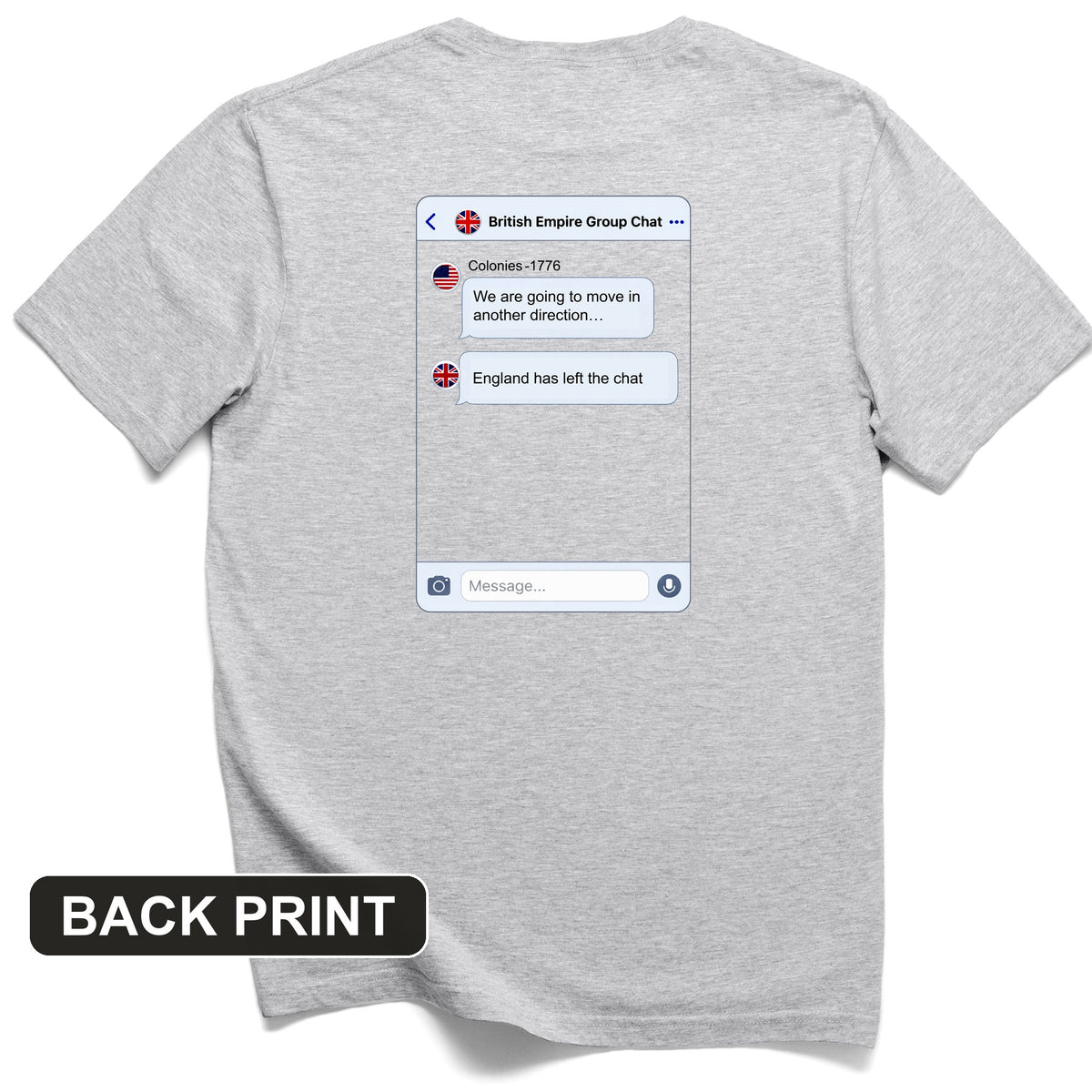 Left the Chat Back Print T-Shirt
