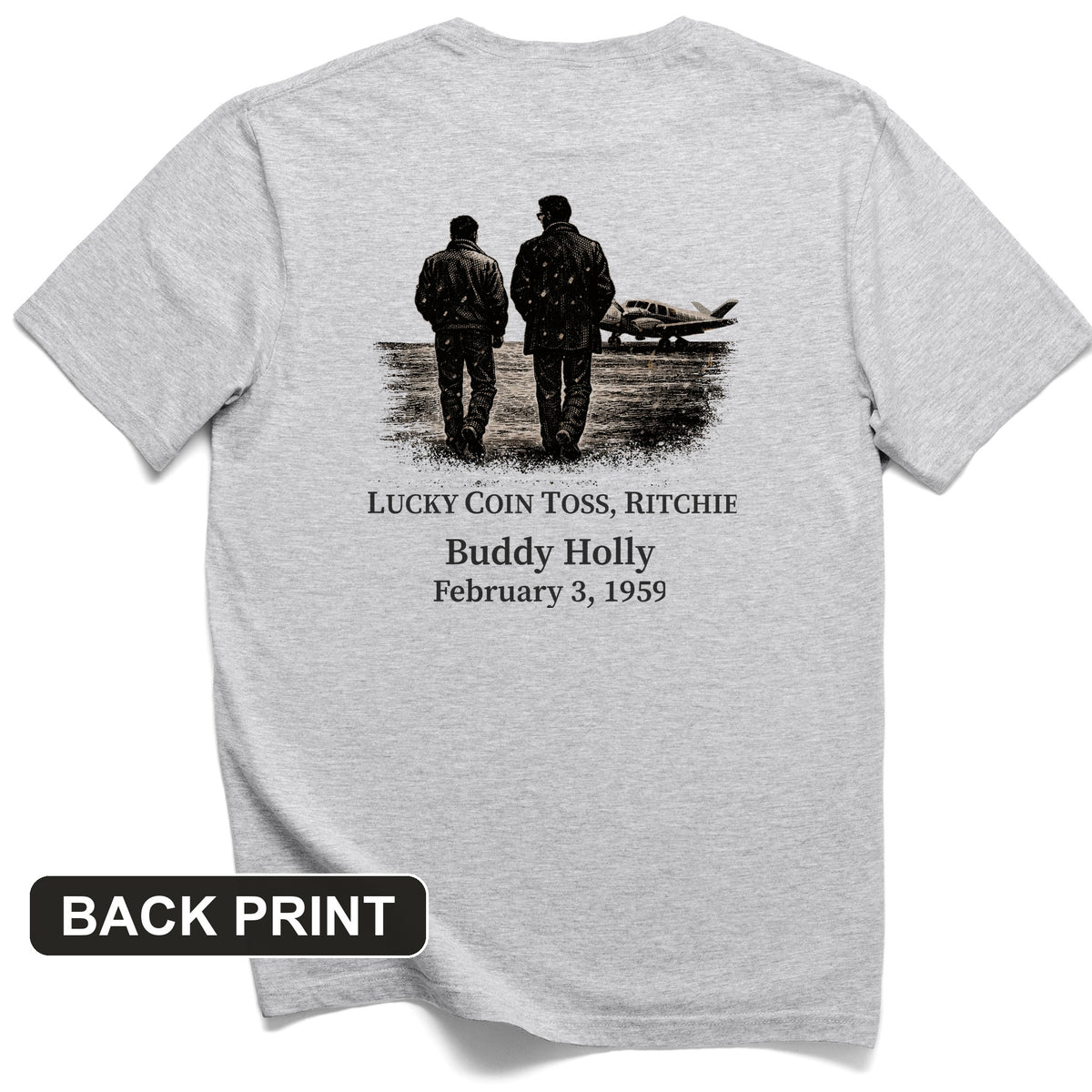 Lucky Coin Toss Back Print T-Shirt