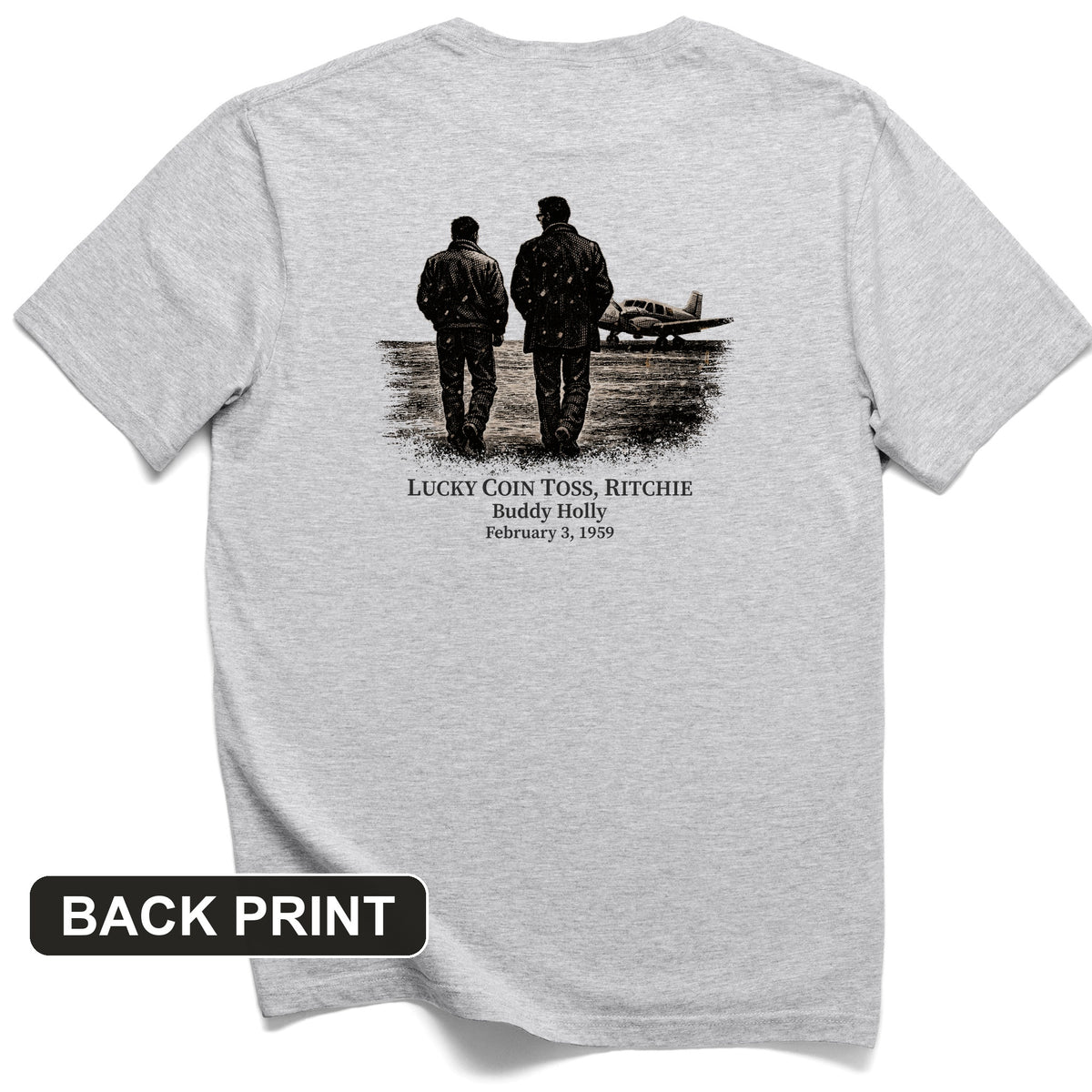 Lucky Coin Toss Back Print T-Shirt
