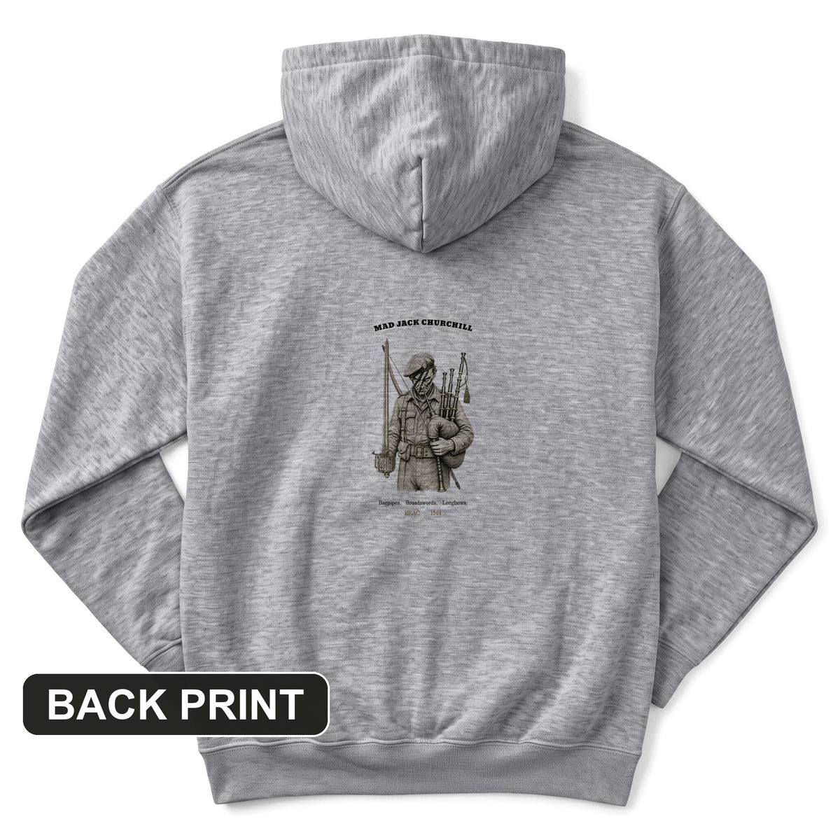 Mad Jack Churchill Back Print Hoodie