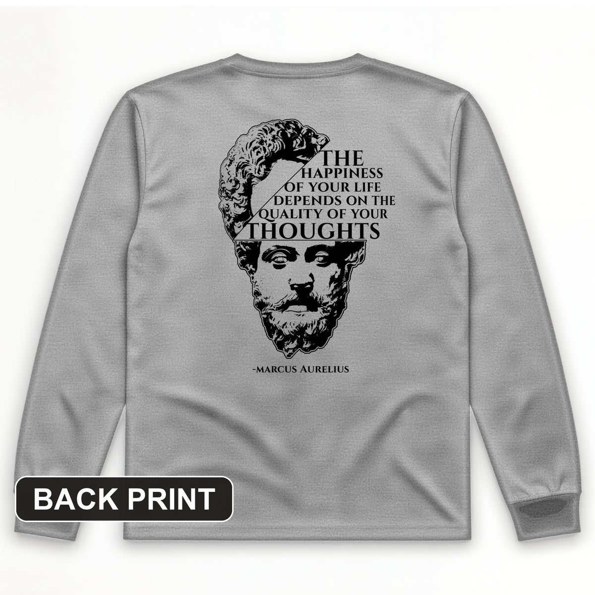 Marcus Aurelius Back Print Long Sleeve T-Shirt