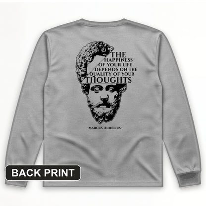 Marcus Aurelius Back Print Long Sleeve T-Shirt