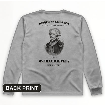 Marquis de Lafayette Study Abroad Program Back Print Long Sleeve T-Shirt