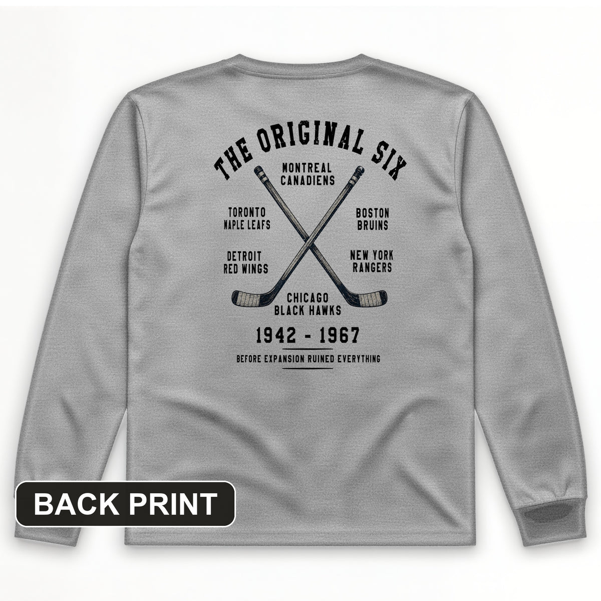 NHL Era of Six Back Print Long Sleeve T-Shirt