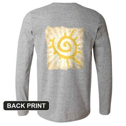 Native American Sun Symbol Back Print Long Sleeve T-Shirt