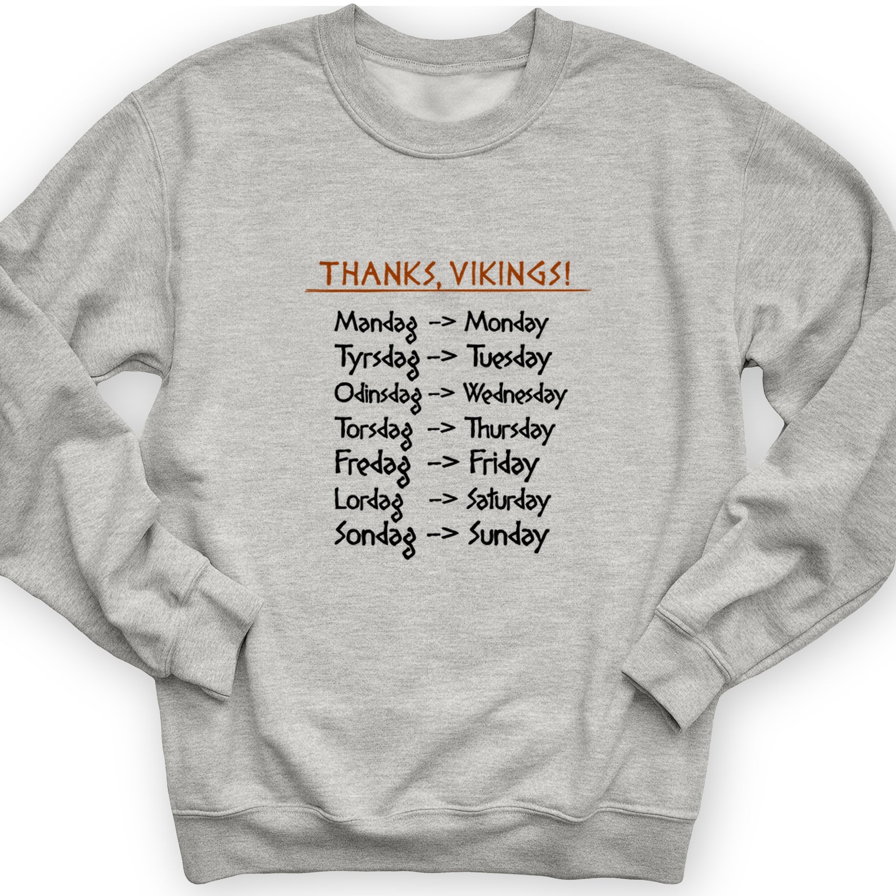 Nordic Gods Days Of The Week Crewneck