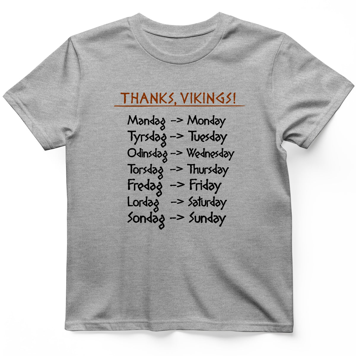 Nordic Gods Days Of The Week T-Shirt