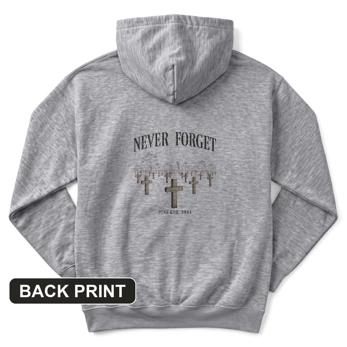 Omaha Cemetery Back Print Hoodie