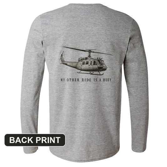 Other Ride Is A Huey Back Print Long Sleeve T-Shirt