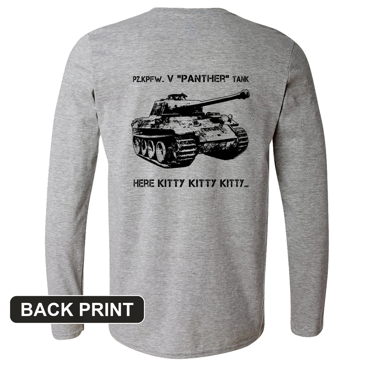 Panther Back Print Long Sleeve T-Shirt