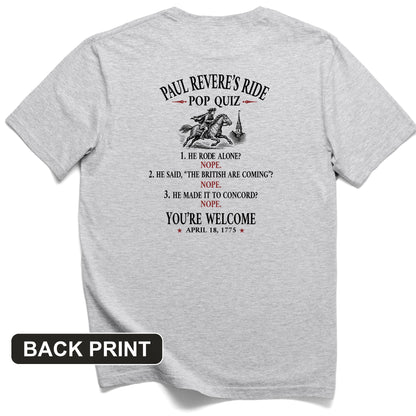 Paul Revere Quiz Back Print T-Shirt