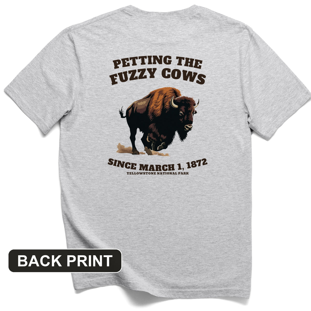 Petting The Fuzzy Cows Back Print T-Shirt