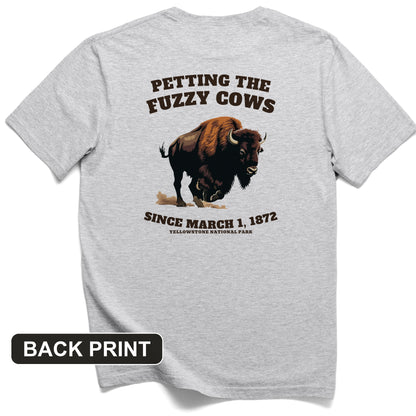 Petting The Fuzzy Cows Back Print T-Shirt